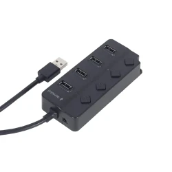 Adaptor Hub Gembird UHB-U2P4P-01, Negru flexmag.md