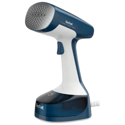 Вертикальный паровой утюг Tefal DT7130E1, синий - белый flexmag.md