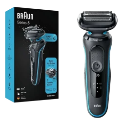 Электробритва Braun 51-M1000s, черно-синяя flexmag.md