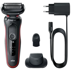 Aparat de ras electric Braun Series 5, Negru-Rosu flexmag.md