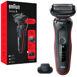 Aparat de ras electric Braun Series 5, Negru-Rosu flexmag.md