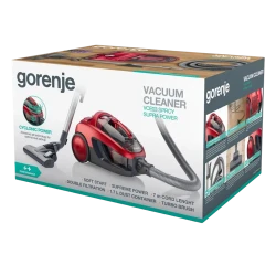 Пылесос Gorenje VCE03SPRCY, красный - черный flexmag.md