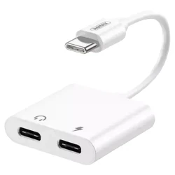 Audio Adaptor Remax RL-LA11a, USB Type-C-USB Type-C, 0,12m, Alb flexmag.md