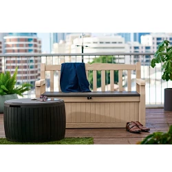 Banca pentru gradina Keter Eden Garden Bench 265L Beige-Brown (230398) flexmag.md