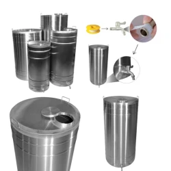 Butoi din inox alimentar cu capac 200 l (VOR58085) flexmag.md