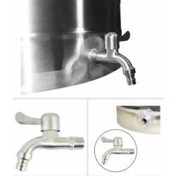 Butoi din inox alimentar cu capac 200 l (VOR58085) flexmag.md
