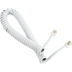 Cablu spiralat al receptorului telefonic Cablexpert TC4P4CS-2M, Alb flexmag.md