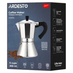 Гейзерная кофеварка Ardesto AR0806AI Gemini из нержавеющей стали в Пьемонте flexmag.md