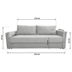 Canapea extensibila Deco Tokyo Grey flexmag.md