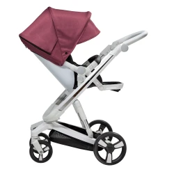 Коляска Bebumi Space Eco 2 в 1, бело-розовая габардин flexmag.md