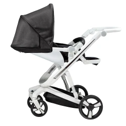 Коляска Bebumi Space Eco, White-Gabardine Black flexmag.md