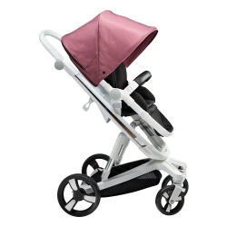 Carucior Bebumi Space Eco, White-Gabardine Pink flexmag.md