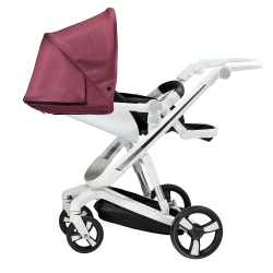 Carucior Bebumi Space Eco, White-Gabardine Pink flexmag.md