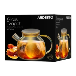 Чайник с инфузиром Ardesto AR3010GBG, 1 л, прозрачный - золотой flexmag.md