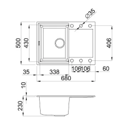 Раковина кухонная Elleci Easy 135 51 Avena (LGY13551) flexmag.md