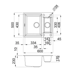Раковина кухонная Elleci Easy 150 68 Titano (LGY15068) flexmag.md