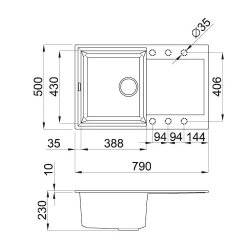 Раковина кухонная Elleci Easy 300 62 Bianco Antica (LGY30062) flexmag.md
