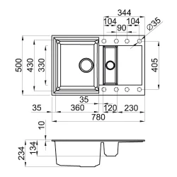 Раковина кухонная Elleci Easy 325 62 Bianca Antica (LGY32562) flexmag.md