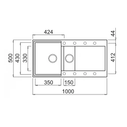 Раковина кухонная Elleci Easy 475 68 Bianco (LGY47568) flexmag.md