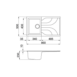 Раковина кухонная Elleci Ego 400 51 Авена (LGE40051) flexmag.md
