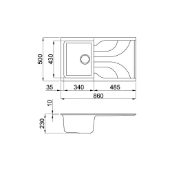 Раковина кухонная Elleci Ego 400 62 Bianco Antico (LGE40062) flexmag.md