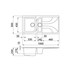 Раковина кухонная Elleci Ego 475 62 Bianco Antico (LGE47562) flexmag.md