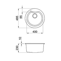 Chiuveta de bucatarie Elleci Ego Round 59 Antracite (LGECOR59) flexmag.md