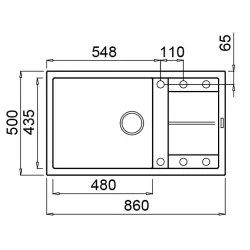 Раковина кухонная Elleci Unico 410 48 Cemento (LGU41048) flexmag.md