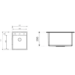 Раковина кухонная Торнадо АМАНДА 520x440 Обсидиан flexmag.md