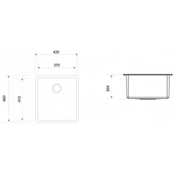 Раковина кухонная Торнадо БАРБАРА 460x420 BL flexmag.md