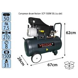 Compresor Vector+ 1500W 50L flexmag.md