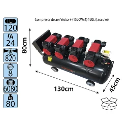 Compresor Vector+ (1520Wx4) 120L flexmag.md