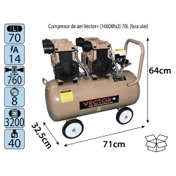 Compresor Vector+ (1600Wx2) 70L flexmag.md