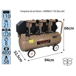 Compresor Vector+ (1600Wx3) 110L flexmag.md