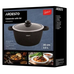 Кастрюля Ardesto AR2420GE, 2,5 л, 20 см, черная flexmag.md