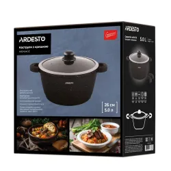 Кастрюля Ardesto AR2454GE Джемини Анцио черная flexmag.md