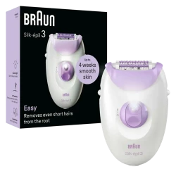 Epilator Braun SE3000, Alb - Violet flexmag.md