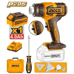 Фен строительный на аккумуляторе Ingco HGLI20065 flexmag.md