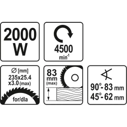 Пила циркулярная Yato YT-82153 flexmag.md