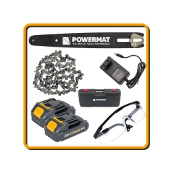 Fierestrau cu lant pe acumulator Powermat PM-MPA-2AHM (2 acumulatori) flexmag.md