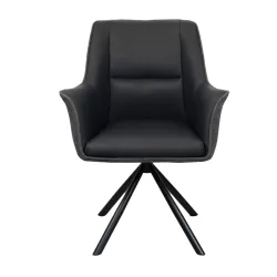 Fotoliu Deco Blum Piele+Stofa Black flexmag.md