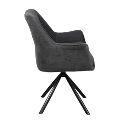 Fotoliu Deco Blum Piele+Stofa Black flexmag.md