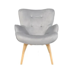 Fotoliu Deco Leonard catifea Grey HLR20 flexmag.md