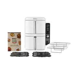Friteuza cu aer cald Ninja Double Stack XL SL400EUWH, Alb flexmag.md
