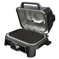 Gratar electric Ninja Woodfire Pro Connect XL, 1700W, Albastru - Negru flexmag.md