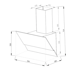 Кухонная вытяжка Backer SLOPE 60 SNRC (800) WH GL flexmag.md