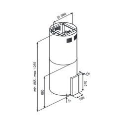 Вытяжка Tornado TUBE ISLAND 1200 (40) BL LED flexmag.md