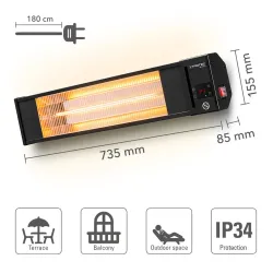 Электрический инфракрасный обогреватель Trotec IR2010S flexmag.md