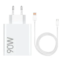 Încarcator Xiaomi HyperCharge Combo + Type-A, 90W, Alb flexmag.md