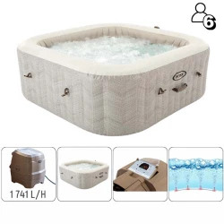 Надувной джакузи SPA Intex Chevron Deluxe Square Bubble 28472 flexmag.md
